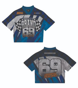 Nueva Llegada 2026: Camiseta de Fútbol para Hombre, Corte Holgado, Hombros Caídos, Cuello en V, Estampado, OEM, Streetwear, Logotipo Personalizado - Product Image 4