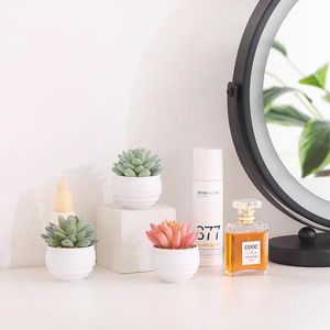 Mini Macetas con Suculentas Artificiales, Plantas Falsas en Cerámica, Arreglo Decorativo para Hogar u Oficina, Regalo para Mujeres - Product Image 4
