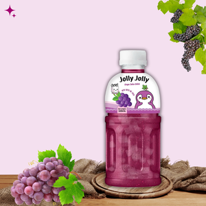 Bebida de Jugo de Nata de Coco de Fabricante Vietnamita, 320ml, Botella PET, Frutas Tropicales: Lichi, Uva, Guanábana, Piña, Jolly Jolly - Product Image 2