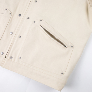 Custom Manufacture 100% Cotton Heavyweight <b>Canvas</b> Jacket for Men Wholesale Casual <b>Plain</b> Winter Custom Logo Men's Jacket Padding - Product Image 6