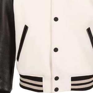 เสื้อแจ็คเก็ตฤดูหนาวแบบกำหนดเองสำหรับผู้ชาย  แจ็คเก็ตเลตเตอร์แมนพร้อมโลโก้ที่ปรับแต่งได้  เสื้อแจ็คเก็ตเลตเตอร์แมนแขนหนัง เสื้อโค้ทฤดูหนาวสำหรับผู้ชาย - Product Image 6