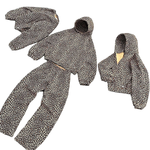 Technical Outdoor Oversized Hoodie-100% Cotton <b>Y2K</b> Terry Leopard Print Crop Pullover - Product Image 2