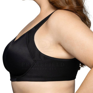 Soutien-gorge rembourré respirant à maintien élevé en Spandex/Nylon, grande taille, avec logo frontal, écologique, pour femme, vêtements de fitness, haute qualité, couleur unie - Product Image 4