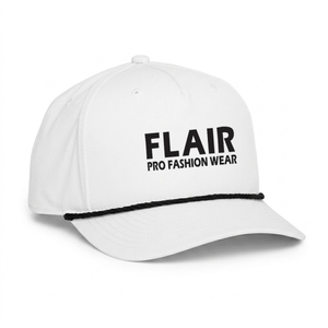 Gorra de Béisbol Blanca Personalizada de 6 Paneles – Gorra Deportiva Ajustable con Cierre a Presión, Logotipo Bordado y Detalle de Cuerda - Product Image 3