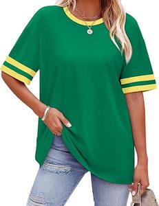 เสื้อยืดผู้หญิงทรงหลวม แขนสั้น คอกลม แต่งสีบล็อก แฟชั่นฤดูร้อน 2026 - Product Image 2