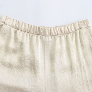 Spring/Autumn New Fashion Solid Color Cargo Pants <b>Retro</b> Elastic Waist Casual Women's Long Pants - Product Image 4