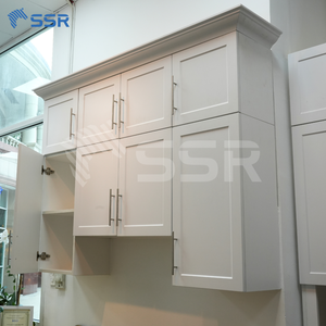 Gabinete de Pared Moderno SSR en Gris, Estilo Shaker, Acabado en Melamina MDF, Gabinete de Cocina de 2 Puertas, Diseño Rectangular - Product Image 4