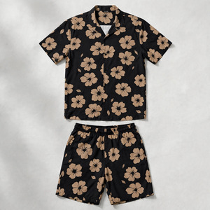 2026 Wholesale Summer Men's Casual Shorts <b>Set</b> Plain Color Solid 100% Cotton Jersey Quick Dry Knitted Customized Logo <b>Twin</b> <b>Set</b> - Product Image 4