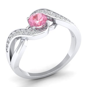 Bague REYES personnalisée en or massif 14 carats avec pierre précieuse Morganite rose, certifiée GRA, bague de fiançailles solitaire en Moissanite, bijoux fins - Product Image 2