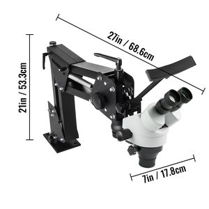 Micro specchio intarsiato 7X-45X Multi-direzionale staffa a molla per microscopio gemma diamante impostazione strumenti di gioielli Multi-Micro-impostazione - Product Image 2