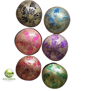 Bol en noix de coco écologique fait à la main avec motif mosaïque floral pour le petit-déjeuner, la salade, le dessert, la décoration de la cuisine et de la table - Product Image 5