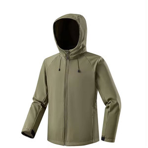 Veste coupe-vent à capuche avec fermeture éclair, style sportif, coupe classique, couleur unie, extérieur en polyester, unisexe, pour l'automne - Product Image 2