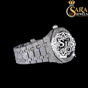 Alta calidad Iced Out Diamond Número romano Dial Hip Hop Estilos y reloj de diamantes personalizado disponible a un precio asequible - Product Image 2