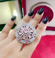 Nouvelle bague en argent plaqué, multicolores, fabriquée par un fabricant de bijoux, finition haute brillance avec diamants, pour femmes, produit artisanal en gros.