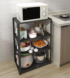 Single Tier Modern Stackable Adjustable Kitchen Appliance <b>Storage</b> Rack Floor Standing <b>Microwave</b> Oven Cooker Organizer Shelf - Product Image 1