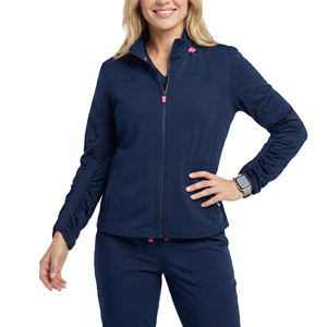 เสื้อสครับทางการแพทย์คุณภาพสูงขายส่ง แบบสั่งทำพิเศษ แขนจับจีบ ซิปยาวเต็มตัว ชุดยูนิฟอร์มพยาบาล เสื้อสครับสำหรับบุคลากรทางการแพทย์ - Product Image 1