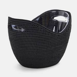 Cesta enfriadora de bebidas de ratán negro para botellas de champán, cubo de hielo para bebidas, esencial para la cocina - Product Image 1