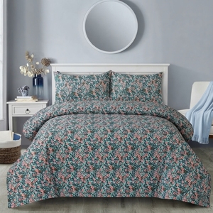 Forest Ditsy Bedsheet and 2 <b>pillow</b> in Set Classic Printed Cotton Flat Sheet Set with Pink Floral Pattern 150tc - Product Image 3