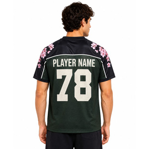 Custom Floral Print Oversized Unisex American Football Jersey Premium Mesh Lightweight Breathable <b>Athletic</b> Graphic Tee Wholesale - Product Image 3