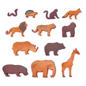Figuras de animales de madera hechas a mano, juego de 15 adornos decorativos independientes para decoración del hogar - Product Image 2