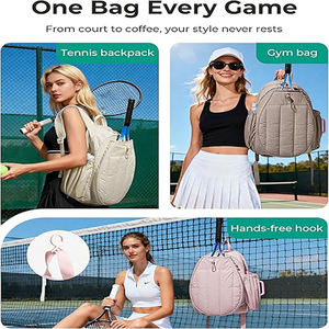 Professional Women's Tennis Shoulder Bag with Quilted Front and Dedicated Shoe Compartment - Product Image 6