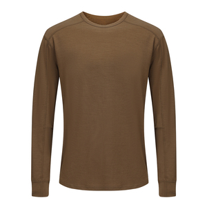 Custom Men's 100% <b>Merino</b> Wool Thermal Base Layer Shirt – Ultra Soft <b>Long</b> Sleeve <b>Long</b> <b>Johns</b> Top, Knitted Printed Winter Underwear - Product Image 1