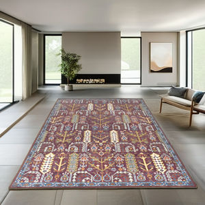 Tapis traditionnel en laine de Nouvelle-Zélande noué à la main Oushak confortable confort intérieur moderne Latex Floral ton rouille pour tapis de maison - Product Image 1