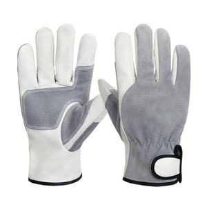 Reinforced Cowhide Grain & Split Leather <b>Driver</b> <b>Gloves</b> Heavy Duty Industrial Safety Abrasion Resistant Gardening Durable <b>Gloves</b> - Product Image 5