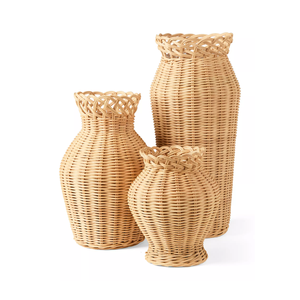 High Quality Rattan <b>Vase</b> <b>Set</b> Various Sizes Shapes Natural Wicker Flower <b>Vase</b> for Living Room Decoration From Vietnam - Product Image 1