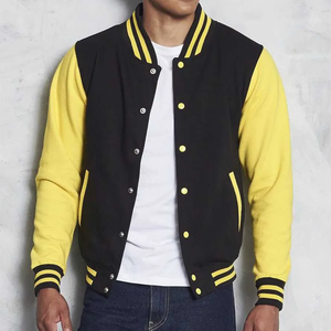 Chaqueta de béisbol de alta calidad personalizada costura Chenille parche bordado Stand Collar Letterman Varsity chaqueta para hombres - Product Image 6