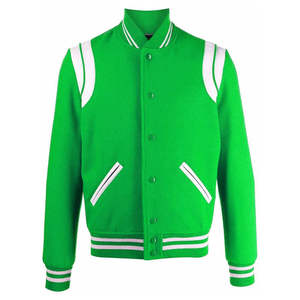 Blouson Bomber Vintage Personnalisé avec Logo Brodé pour Homme – Veste de Baseball Universitaire Sportswear avec Panneaux – OEM - Product Image 4