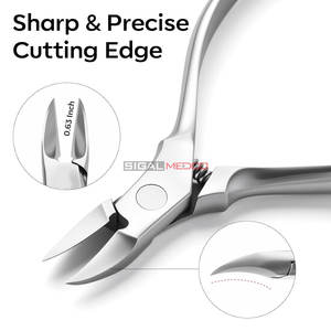 Ciseaux à cuticules professionnels en acier inoxydable pour ongles épais, ongles incarnés, bébés et seniors, ouverture large, extra-affûtés - Product Image 2
