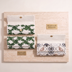 Pochettes brodées pour femmes, motif géométrique, sacs de soirée en textile, fermeture élégante, toutes saisons - Product Image 6