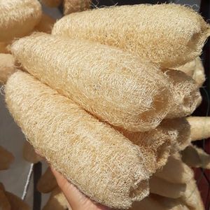 Éponge de bain en loofah naturelle, exfoliante, écologique, porte-savon, jaune clair - Product Image 1