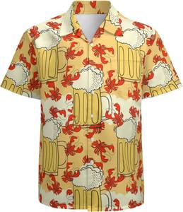 Camisa de hombre con cuello abierto, manga corta, estampado tropical hawaiano, informal, con botones, para playa, verano, colorida, top de verano para hombre - Product Image 6