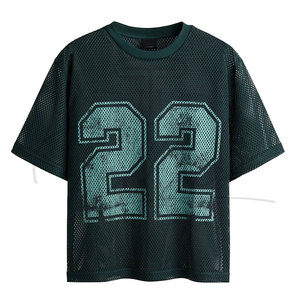 Camiseta de malla personalizada para hombre, estilo urbano, cuello redondo, color liso, de secado rápido, transpirable, 100% poliéster, corte holgado, TELLUS APPAREL - Product Image 4
