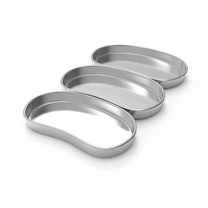 Plateau médical en acier inoxydable pour clinique, instrument de laboratoire, plateau réniforme moyen 8 pouces, plateau réniforme argenté, bassin anti-éméteuse pour tatouage esthétique - Product Image 1