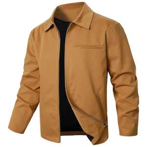 Chaqueta de Cuero para Hombre de Alta Calidad al por Mayor, con Cuello Alto y Logotipo Frontal, Impermeable y Transpirable, de Piel de Oveja - Product Image 1