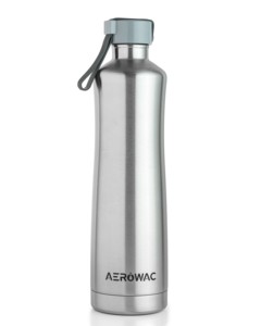 stainless steel vacuum insulated water bottle thermal flask carrying strap loop handle double wall <b>metal</b> drinkware - Product Image 3