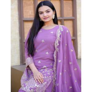 Hermoso traje Sharara de fiesta para mujer con Conjunto de Trabajo bordado con secuencia - Product Image 5