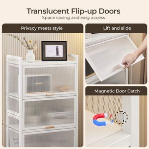 Multifunctional 4-Layer Kitchen Storage Cabinet with Door Bread Rack Microwave Rack - Product Image 6