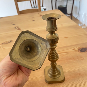Pair of 8 Inch Beehive <b>Brass</b> <b>Candlestick</b> Holders Decorative <b>Brass</b> Taper Candle Stands <b>Antique</b> Style Tabletop Candle Holders - Product Image 4