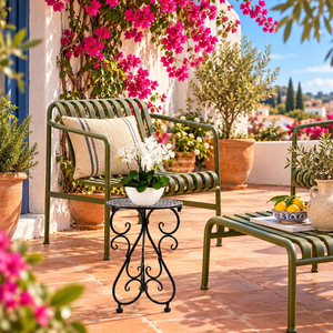 Support de plante en métal noir, 17 pouces de haut, résistant à la rouille, support de pot de fleurs en fer, pour intérieur et extérieur, patio, véranda, balcon, décoration de jardin - Product Image 3