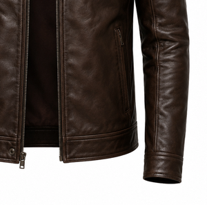 Veste en cuir véritable de qualité export, logo personnalisé, fabricant ODM, vente en gros, veste de moto pour homme, qualité supérieure, tendance - Product Image 4
