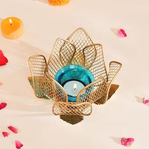 Porte-bougie Lotus résistant à la chaleur, décoration d'intérieur, porte-bougie de mariage, lanternes en métal - Product Image 2