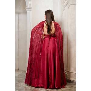 ชุดเจียมเนื้อเจียมตัวออกแบบสวยงาม lehenga choli กับ dupatta สำหรับงานปาร์ตี้ - Product Image 3