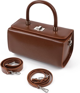 Sac fourre-tout structuré en cuir véritable pour femme, de créateur, avec fermeture éclair et double anse réglable à ouverture supérieure - Product Image 1