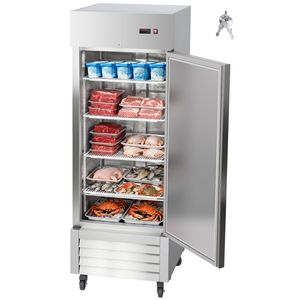 Congelatore Commerciale a Porta Singola 29"W 22 Cu.Ft in Acciaio Inox Verticale con Sbrinamento Automatico e 4 Ripiani Regolabili - Product Image 1