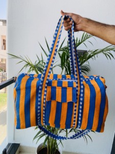 Sac de voyage pour femme en coton imprimé à la main, style bohème, matelassé, de luxe, de haute qualité, écologique, portable et léger - Product Image 1