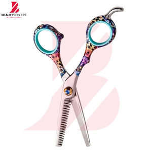 Ciseaux à effiler les cheveux élégants à manche en plastique, outils de texture professionnels de qualité supérieure pour barbier et salon - Product Image 3
